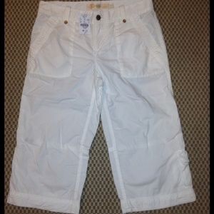 J Crew White Cargo Cropped Capris Super Nice